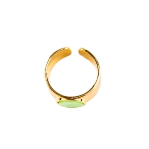 δαχτυλίδι ανοιγόμενο σεβαλιέ με πράσινη πέτρα ατσάλινο