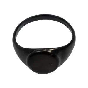 δαχτυλίδι σεβαλιέ μαύρο ατσάλινο με κυκλικό μοτίβο