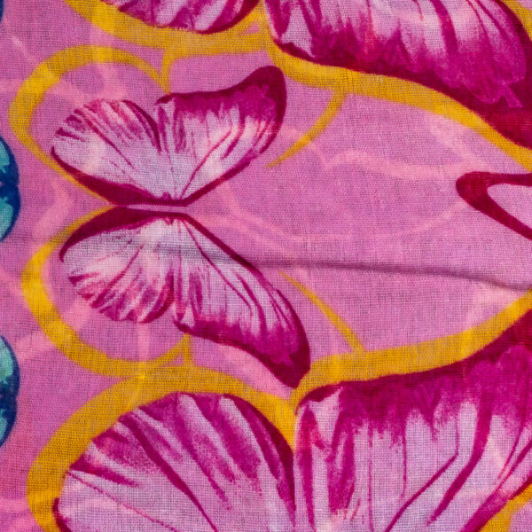 φουλάρι με πεταλούδες ροζ σε κανονικό μήκος