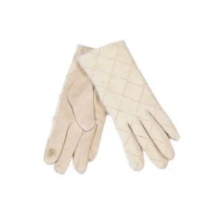 γάντια αφής υφασμάτινα με ρόμβους σε λευκό