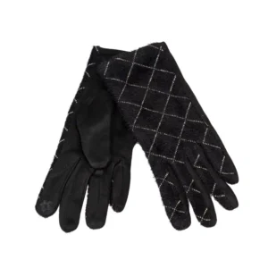 γάντια αφής υφασμάτινα με ρόμβους σε μαύρο