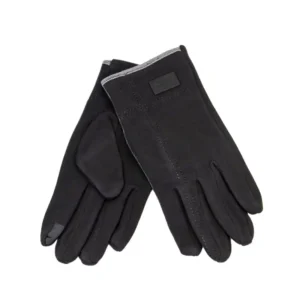 γάντια αφής υφασμάτινα σε κλασσική γραμμή σε μαύρο
