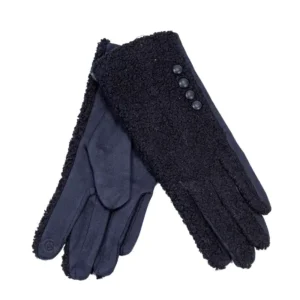 γάντια αφής υφασμάτινα τέντυ σε μπλε