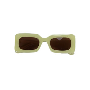 γυαλιά ηλίου ορθογώνια κοκκάλινα με σκελετό πράσινο ανοιχτό και φακό καφέ