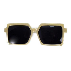 γυαλιά ηλίου τετράγωνα με μαύρο φακό και σκελετό μπεζ