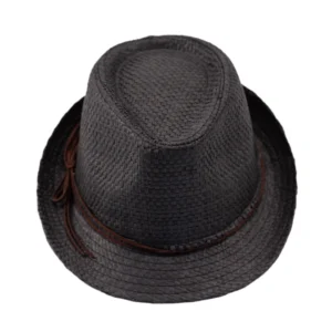 καπέλο καβουράκι ψάθινο σε μαύρο χρώμα