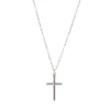 κολιέ σταυρός simple cross σε ασημί χρώμα