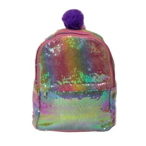 παιδική τσάντα πλάτης με παγιέτες και αστεράκια πολύχρωμη