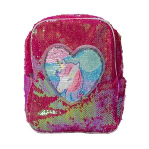 παιδική τσάντα πλάτης μονόκερος σε καρδιά φούξια