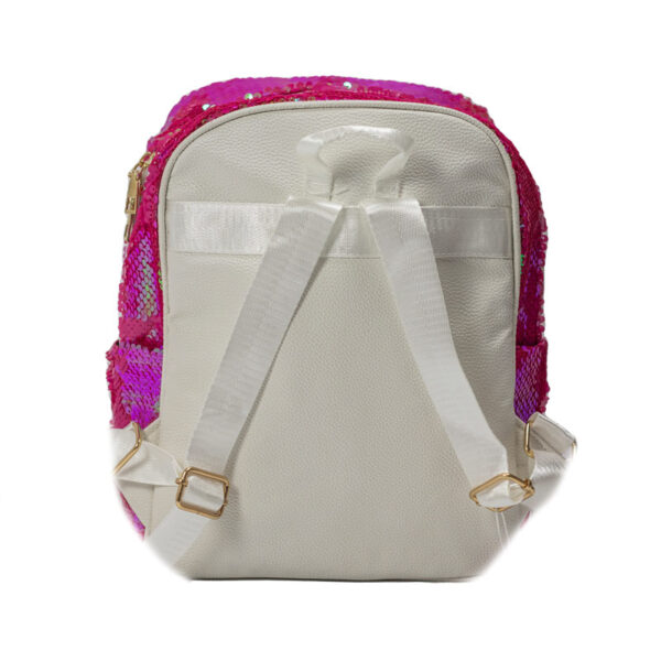 παιδική τσάντα πλάτης μονόκερος σε καρδιά φούξια χρώμα