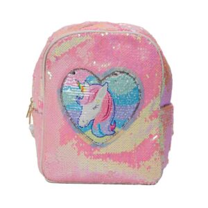 παιδική τσάντα πλάτης μονόκερος σε καρδιά ροζ