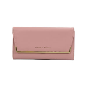 πορτοφόλι δύο θέσεων με φερμουάρ ροζ