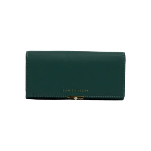 πορτοφόλι με διακοσμητική πέρλα στο κούμπωμα πράσινο