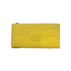 πορτοφόλι μεγάλο με κουμπί κίτρινο
