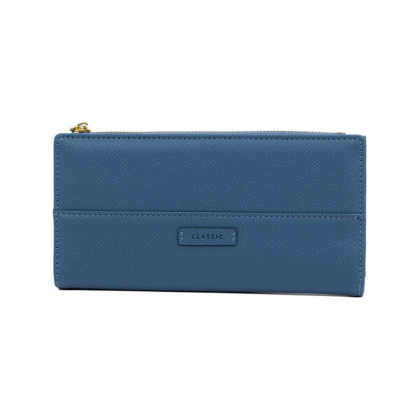 πορτοφόλι μεγάλο με κουμπί σε μπλε