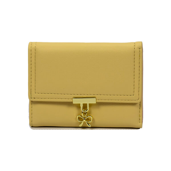 πορτοφόλι μικρό με χρυσό φιογκάκι κίτρινο
