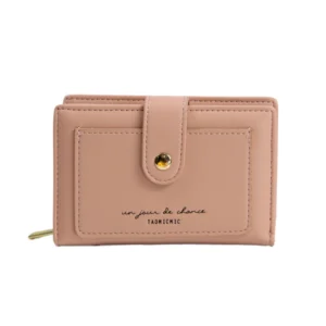 πορτοφόλι μικρό με εσωτερική θήκη για κάρτες σε ροζ χρώμα