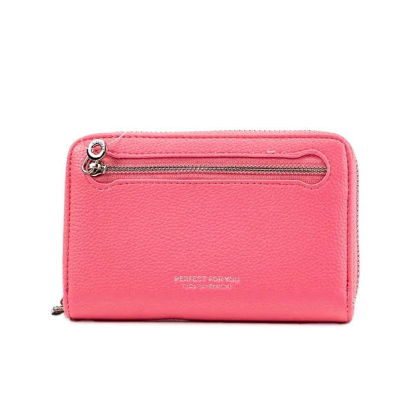 πορτοφόλι μικρό με φερμουάρ σε ροζ χρώμα