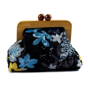 τσάντα boho floral σε μπλε χρώμα
