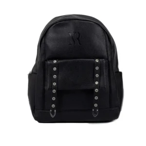 τσάντα πλάτης με διακοσμητικά τρουκς σε μαύρο