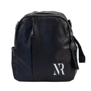 τσάντα πλάτης με εξωτερικό φερμουάρ σε μαύρο χρώμα