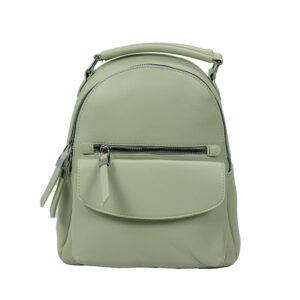 τσάντα πλάτης με φερμουάρ και τσέπη μπροστά πράσινο