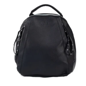 τσάντα πλάτης με πλαϊνά φερμουάρ σε μαύρο χρώμα