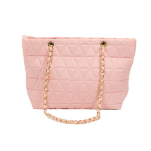 τσάντα υφασμάτινη καπιτονέ σε ροζ χρώμα