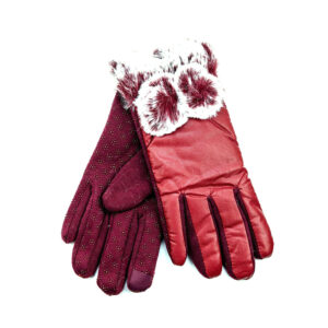 Γάντια Γυναικεία Χειμωνιάτικα Κόκκινα με Γουνάκι