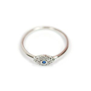Δαχτυλίδι Ασημί με Μπλε Ματάκι