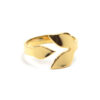 Δαχτυλίδι Χρυσό Σε Σχήμα Φύλλου Ατσάλινο