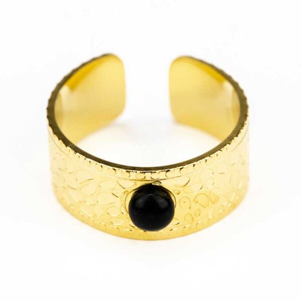 Δαχτυλίδι Χρυσό με Μαύρη Πέτρα