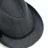 Καπέλο Ψάθινο Μαύρο με Δερματάκι