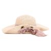 Καπέλο Ψάθινο Νude με Ροζ Πουά Υφασμάτινη Κορδέλα