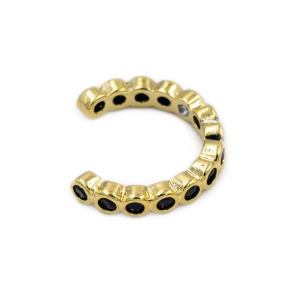 Σκουλαρίκι Ear Cuffs Χρυσά με Μαύρα Στοιχεία