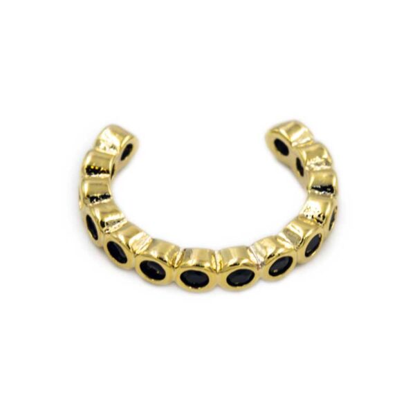 Σκουλαρίκι Ear Cuffs Χρυσά με Μαύρα Στοιχεία