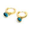 Σκουλαρίκια Χρυσά με Γαλάζια Πέτρα Ατσάλινα