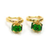 Σκουλαρίκια Χρυσά με Πράσινη Πέτρα Ατσάλινα