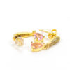 Σκουλαρίκια Χρυσά με Ροζ Πέτρα Ατσάλινα